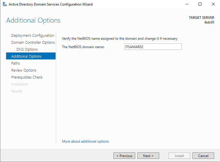 AD install in server2019