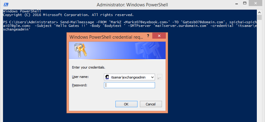 send mail powershell - Mail alert notification from PowerShell